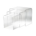 Tavolini Salotto in Cristallo Acrilico Trasparente Minimale 3 Pezzi - Cecco Viadurini