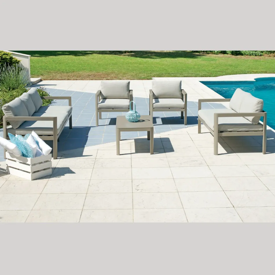 Tavolino 100x55 cm da Giardino in Alluminio di Diverse Finiture - Topolino Viadurini