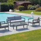 Tavolino 100x55 cm da Giardino in Alluminio di Diverse Finiture - Topolino Viadurini