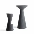 Tavolino Alto da Esterno in Polietilene con Piano Tondo Made in Italy - Desmond Viadurini