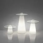 Tavolino alto luminoso Slide Peak(H120)polietilene e vetro made Italy Viadurini