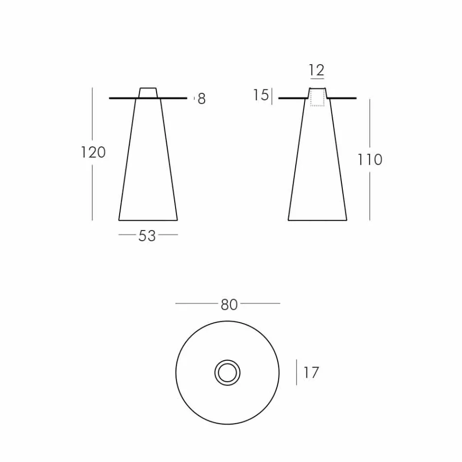 Tavolino alto luminoso Slide Peak(H120)polietilene e vetro made Italy Viadurini