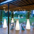 Tavolino alto luminoso Slide Peak(H120)polietilene e vetro made Italy Viadurini