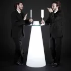 Tavolino alto luminoso Slide Peak(H120)polietilene e vetro made Italy Viadurini