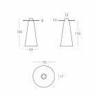 Tavolino alto luminoso Slide Peak(H120)polietilene e vetro made Italy Viadurini