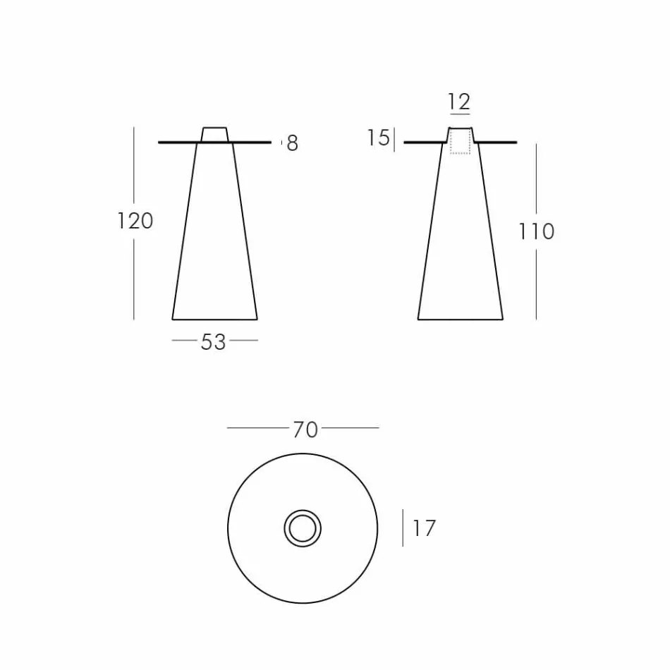 Tavolino alto luminoso Slide Peak(H120)polietilene e vetro made Italy Viadurini