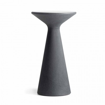 Tavolino Alto Rotondo da Esterno in Polietilene e HPL Made in Italy - Desmond Viadurini
