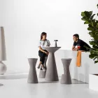 Tavolino Alto Rotondo da Esterno in Polietilene e HPL Made in Italy - Desmond Viadurini