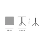 Tavolino Bar Esterno 3 Gambe in Alluminio Reclinabile in 2 Finiture - Filomena Viadurini