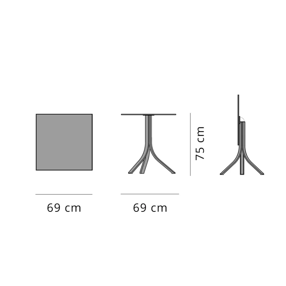 Tavolino Bar Esterno 3 Gambe in Alluminio Reclinabile in 2 Finiture - Filomena Viadurini