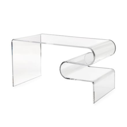 Tavolino Basso da Caffè in Plexiglass Trasparente Made in Italy - Dennis Viadurini