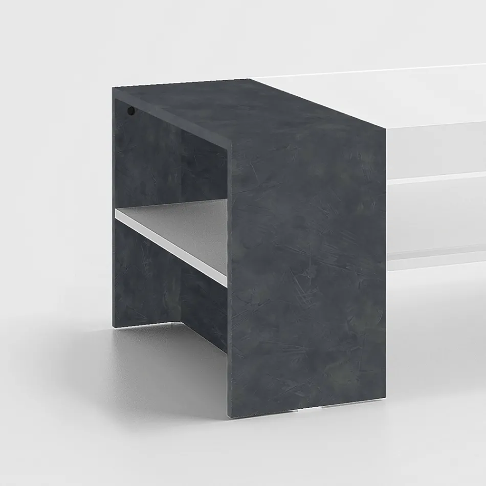 Tavolino Basso da Caffè per il Salotto in Legno Bianco 3 Finiture - Rames Viadurini