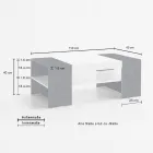 Tavolino Basso da Caffè per il Salotto in Legno Bianco 3 Finiture - Rames Viadurini