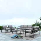 Tavolino Basso da Esterno in Alluminio Verniciato Bianco o Antracite - Aniello Viadurini