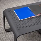 Tavolino Basso da Esterno in Alluminio Verniciato Bianco o Antracite - Aniello Viadurini