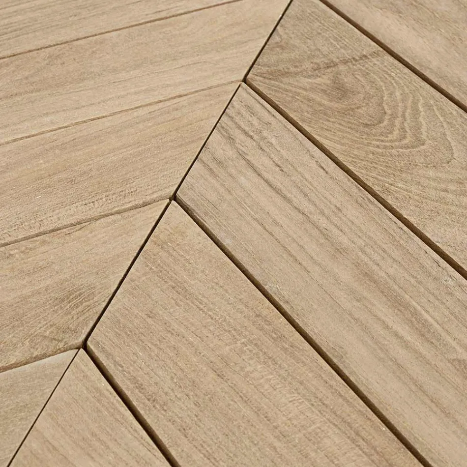 Tavolino Basso da Esterno in Teak con Piano Ovale, Homemotion - Ricardo Viadurini