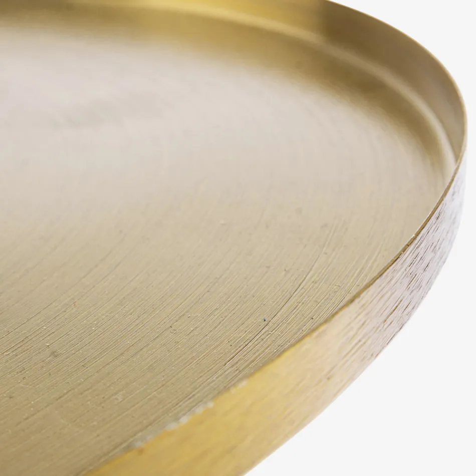 Tavolino Basso da Salotto in Acciaio Placcato Ottone di Design - Kakta Viadurini