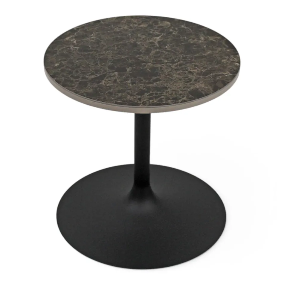 Tavolino Basso da Salotto in Metallo e Ceramica Made in Italy - Amereo Viadurini