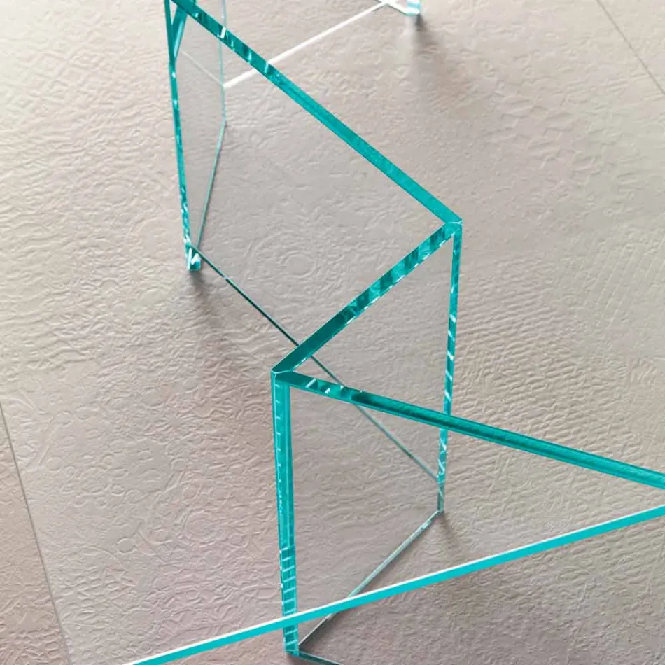 Tavolino Basso da Salotto in Vetro Extrachiaro 2 Misure Made in Italy - Random Viadurini