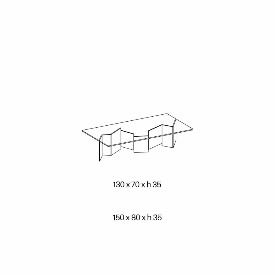 Tavolino Basso da Salotto in Vetro Extrachiaro 2 Misure Made in Italy - Random Viadurini