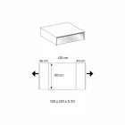 Tavolino Basso da Salotto in Vetro Fumè e Cassetti in Legno 3 Misure - Mantra Viadurini