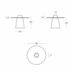 Tavolino basso luminoso Slide Peak(H50)polietilene e vetro made Italy Viadurini