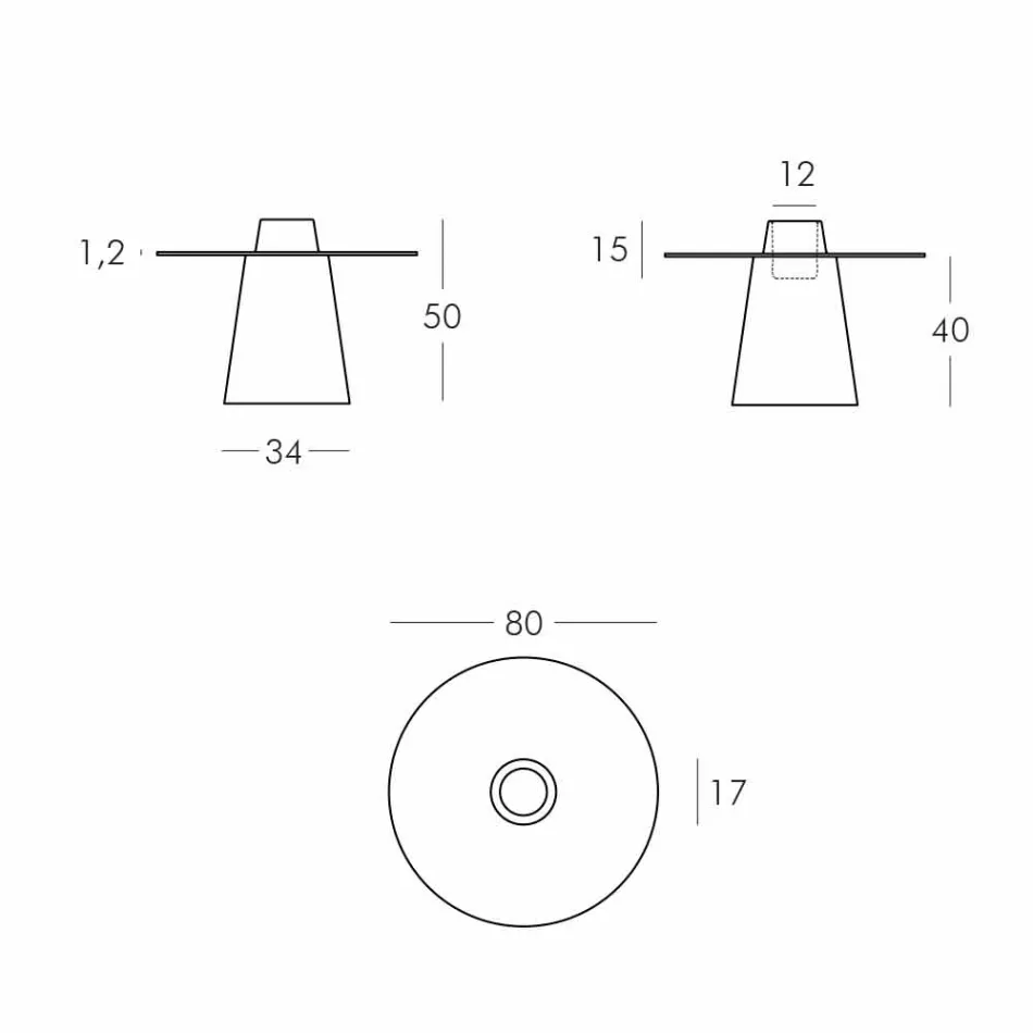 Tavolino basso luminoso Slide Peak(H50)polietilene e vetro made Italy Viadurini