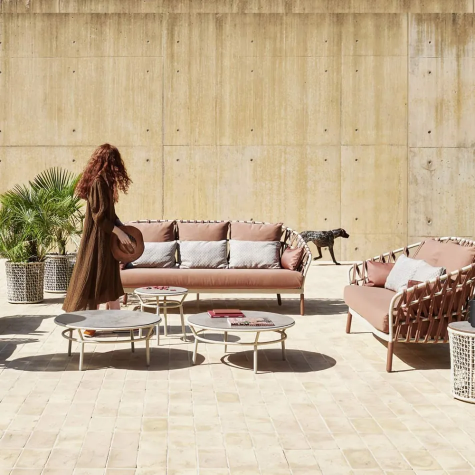 Tavolino Basso Piano Hpl o Ceramica Made in Italy - Emmacross by Varaschin Viadurini