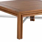 Tavolino Basso Quadrato da Salotto Esterno in Legno Naturale o Nero - Suzana Viadurini