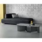 Tavolino Basso Salotto Piano in Ceramica e Gambe in Vetro Fumè 3 Misure - Random Viadurini