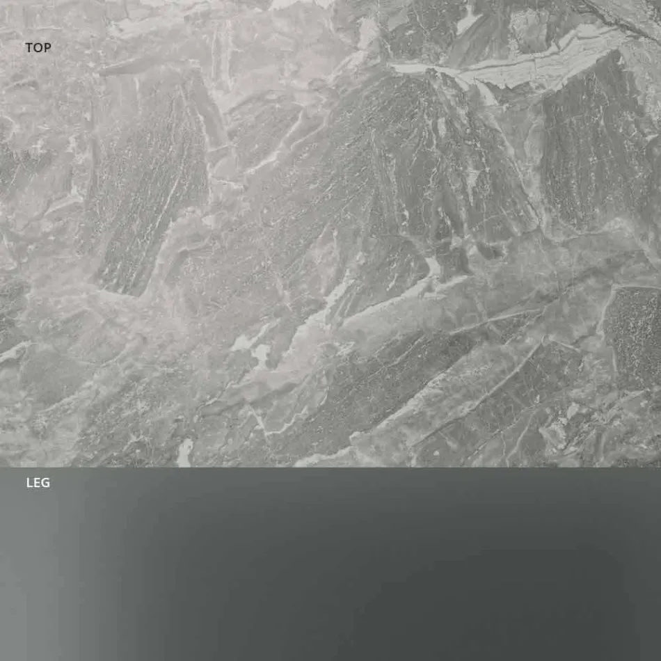 Tavolino Basso Salotto Piano in Ceramica e Gambe in Vetro Fumè 3 Misure - Random Viadurini