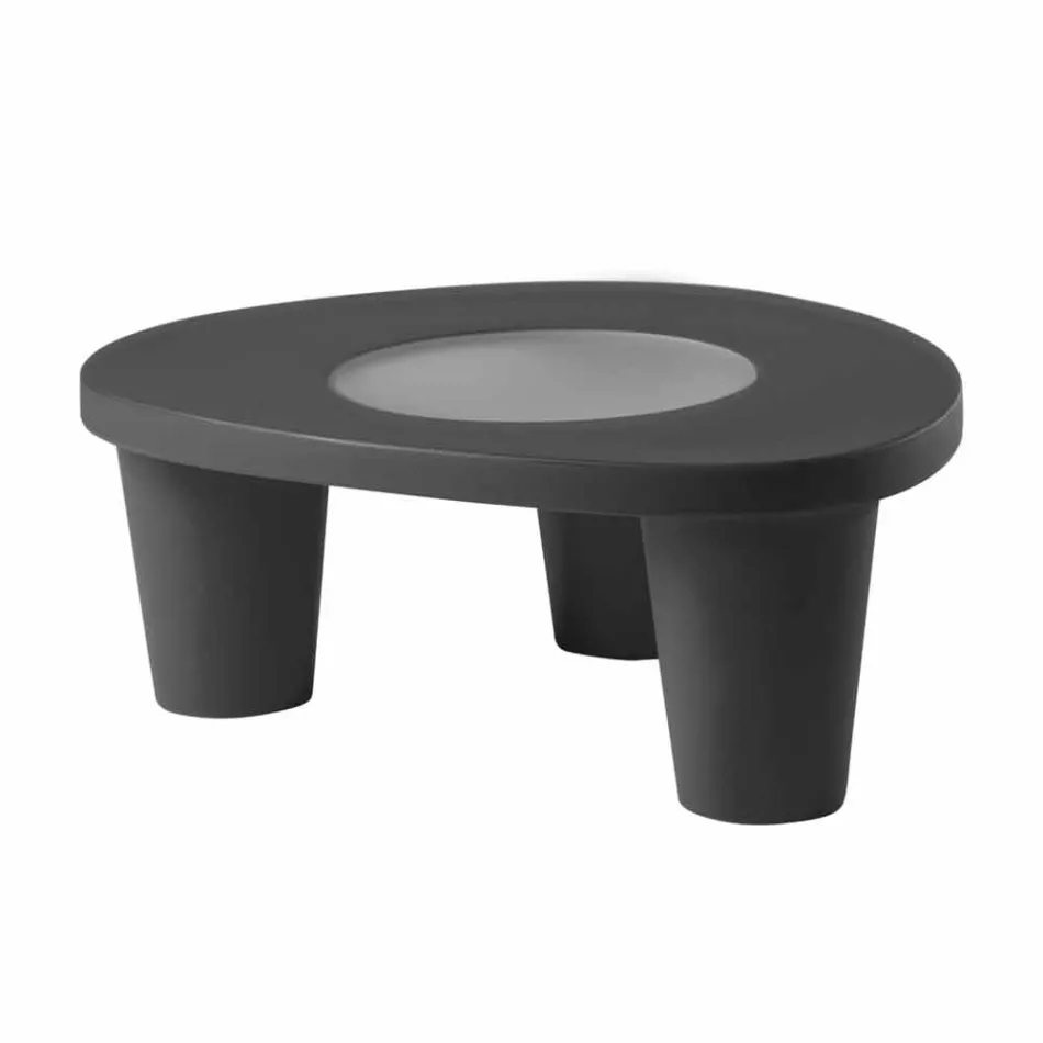 Tavolino basso Slide Low Lita Table polietilene e vetro made in Italy Viadurini