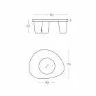 Tavolino basso Slide Low Lita Table polietilene e vetro made in Italy Viadurini