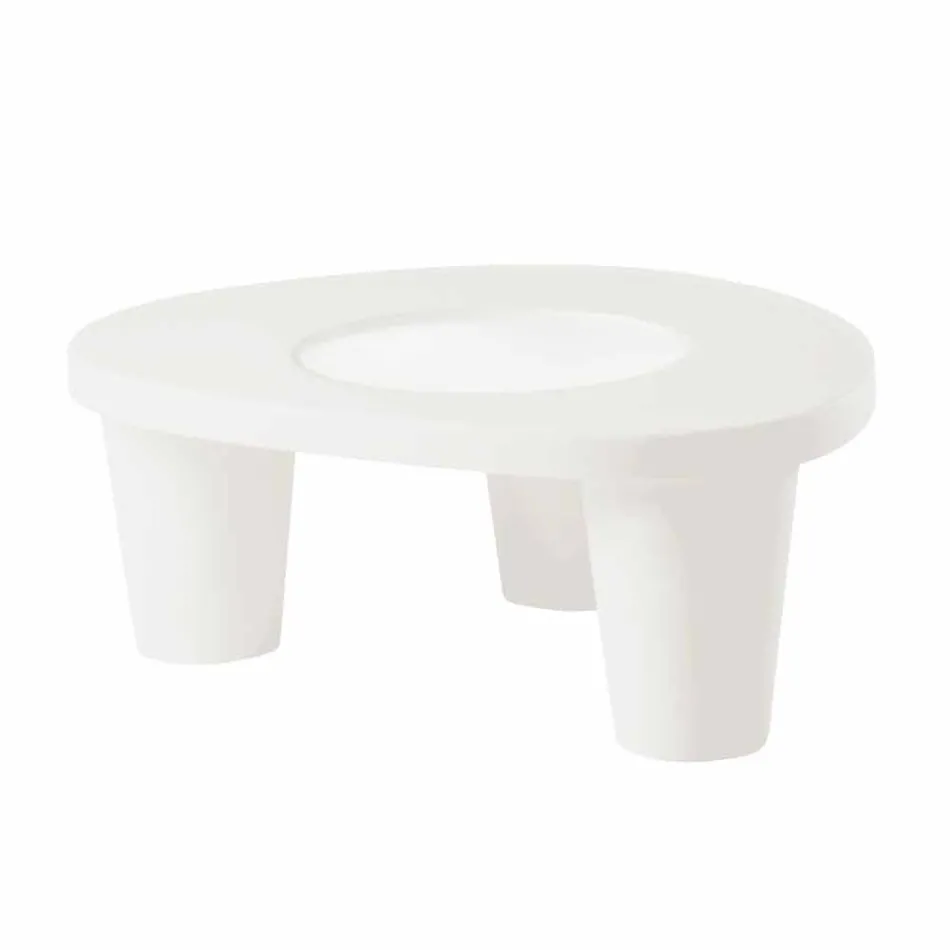 Tavolino basso Slide Low Lita Table polietilene e vetro made in Italy Viadurini