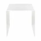 Tavolino bianco design moderno 50x50cm Terry Big, made in Italy Viadurini