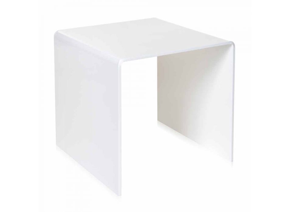 Tavolino bianco design moderno 50x50cm Terry Big, made in Italy Viadurini
