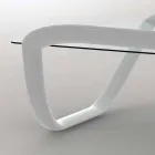 Tavolino bianco design moderno in vetro e Adamantx® Continuum Viadurini
