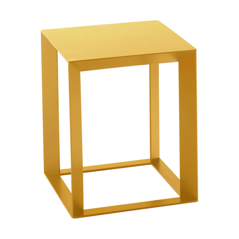 Tavolino Caffè da Salotto in Metallo di Design Quadrato 2 Dimensioni - Josyane Viadurini