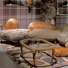 Tavolino cocktail di design in legno e pelle, l.97xp.68 cm, Cecilia Viadurini