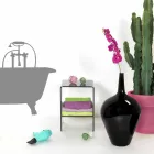 Tavolino / comodino fumé trasparente design moderno Mimi,made in Italy Viadurini