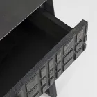 Tavolino Comodino in Acciaio e Legno di Mango di Design Etnico - Mireo Viadurini