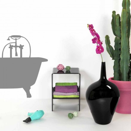 Tavolino / comodino nero design moderno Mimi, made in Italy Viadurini