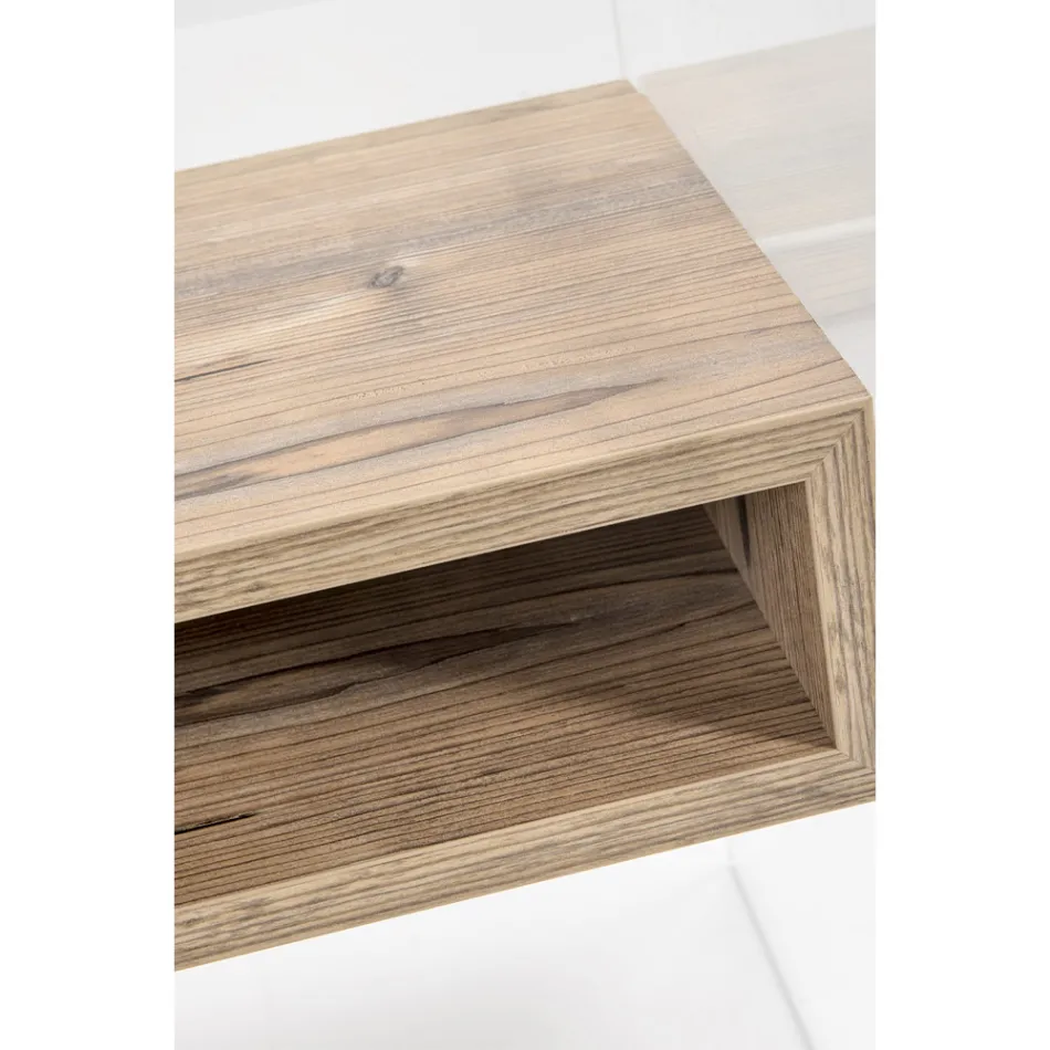 Tavolino Comodino Riciclabile in Plexiglass Trasparente e Legno - Pascoli Viadurini