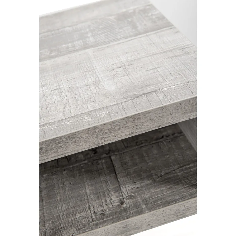 Tavolino Comodino Riciclabile in Plexiglass Trasparente e Legno - Pascoli Viadurini