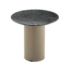 Tavolino con Base in Metallo e Piano Ø45 cm in Specchio o Vetro - Flaminia Viadurini