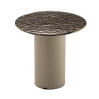 Tavolino con Base in Metallo e Piano Ø45 cm in Specchio o Vetro - Flaminia Viadurini