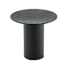 Tavolino con Base in Metallo e Piano Ø45 cm in Specchio o Vetro - Flaminia Viadurini