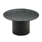 Tavolino con Base in Metallo e Piano Ø60 cm in Specchio o Vetro - Flaminia Viadurini