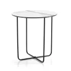 Tavolino con Piano in Specchio e Ceramica Effetto Marmo Made in Italy - Giusta Viadurini