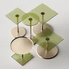 Tavolino con Piano Quadrato in Vetro o Metallo Realizzato in Italia - Anakin Viadurini